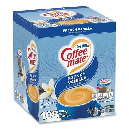 COFFEE MATE Liquid Coffee Creamer, French Vanilla, 0.38 oz Mini Cup, 108PK NES48224
